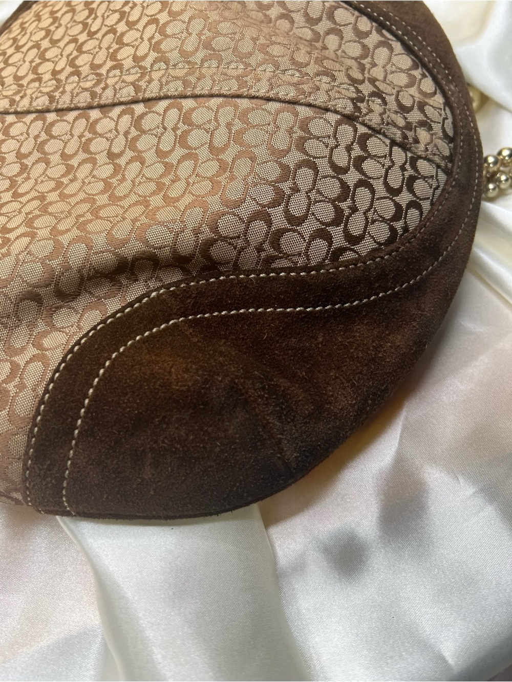 COACH Brown SoHo Hobo Vintage Signature Jacquard Shoulder Bag F05N-1460 - Picture 3 of 9